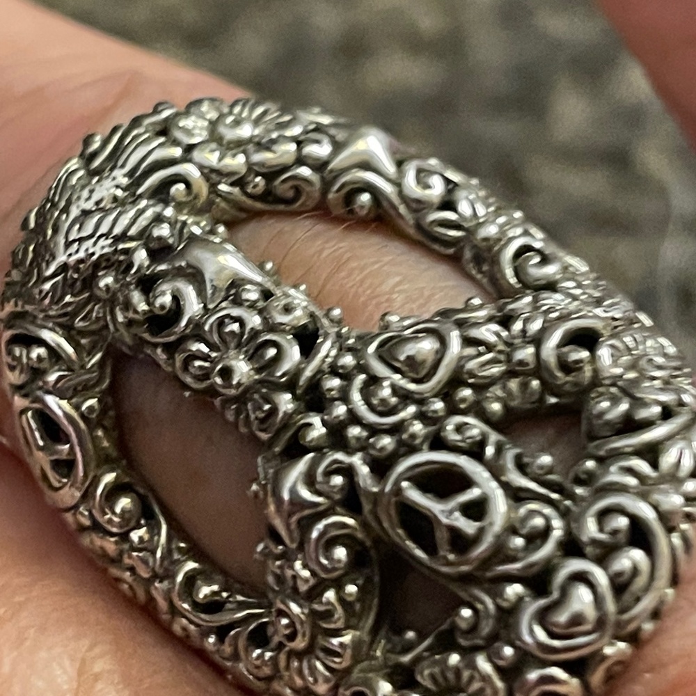 unique sterling PEACE ring
